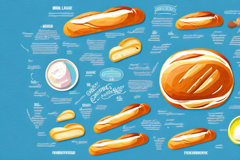 A loaf of french bread with its ingredients laid out around it