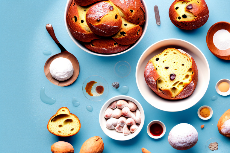 A bowl of ingredients for panettone bread