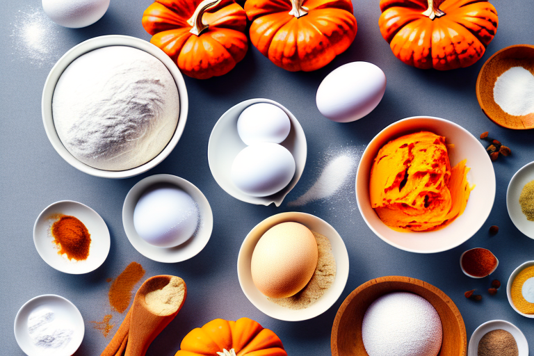 A bowl of ingredients for pumpkin bread