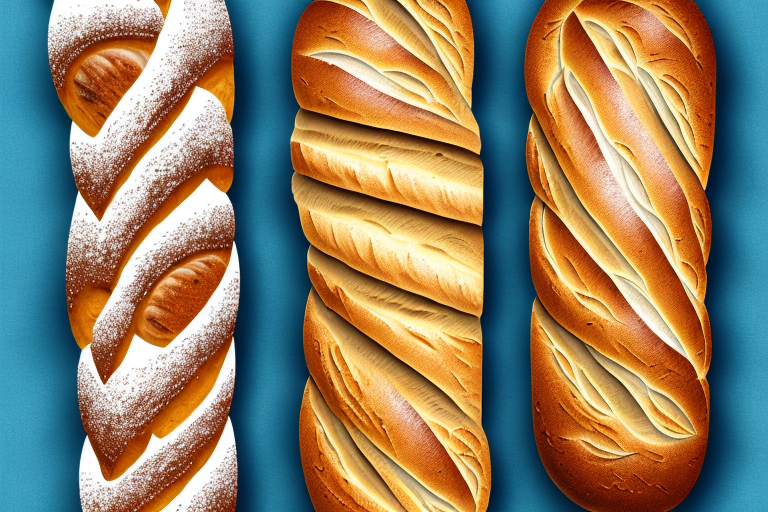 Two different types of french bread side-by-side