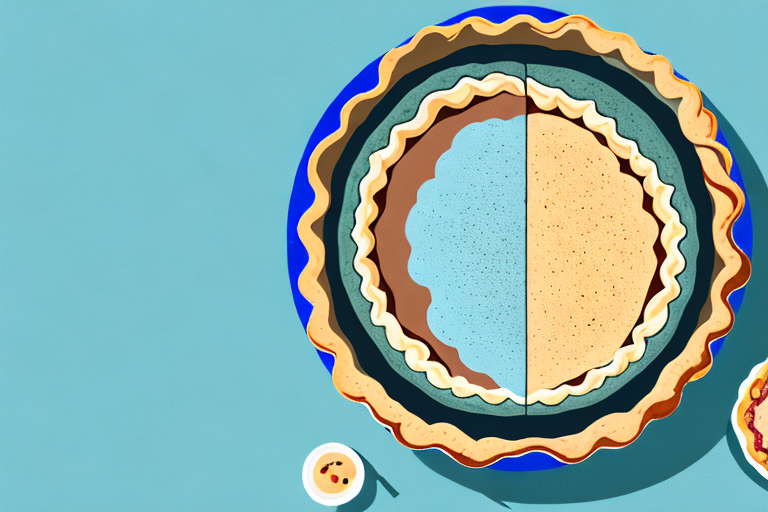 A tart with a partially blind-baked and a fully-baked pie crust