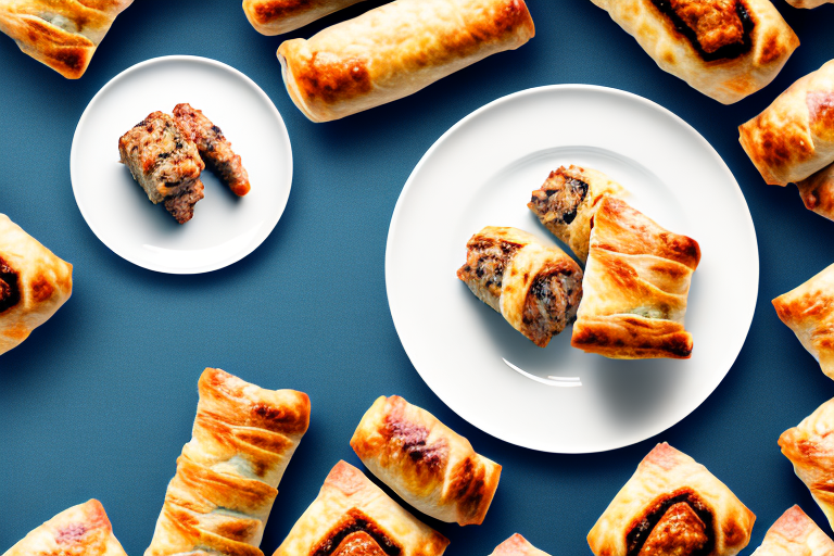 A plate with sausage rolls made with ground turkey