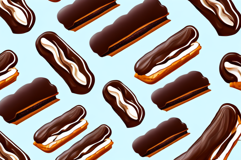 A freshly-baked chocolate eclair