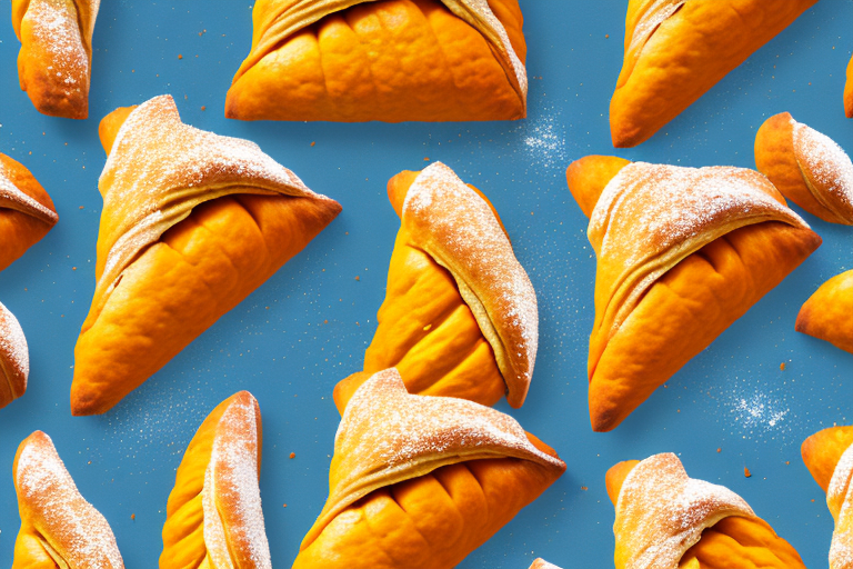 A freshly-baked pumpkin turnover with a flaky crust and spiced filling