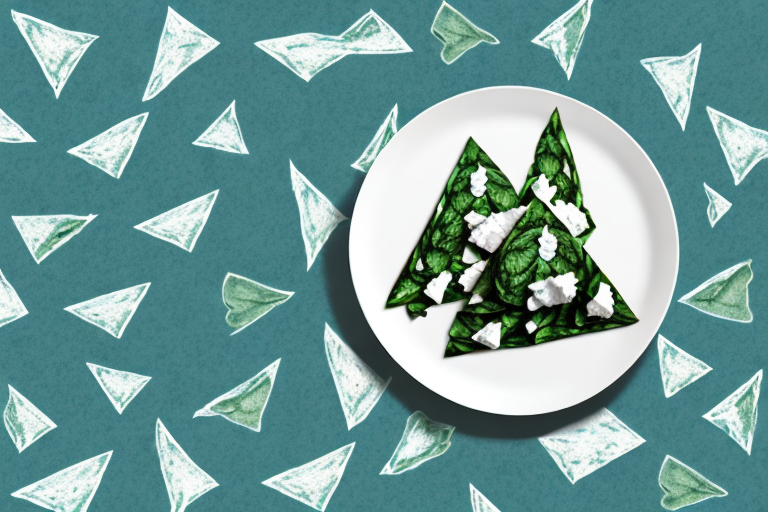 A plate of freshly-made spinach and feta triangles