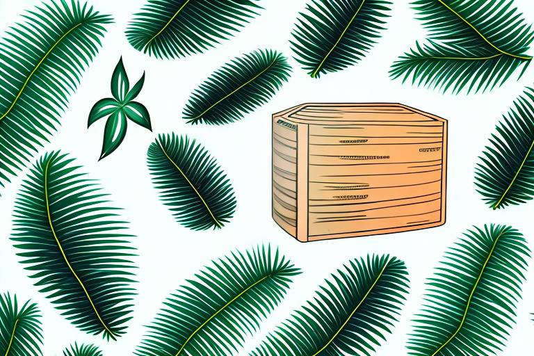 A palm leaf being stored in a sealed container