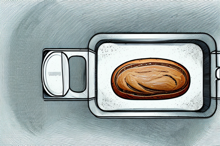 A loaf of walnut bread in the process of baking in an oven