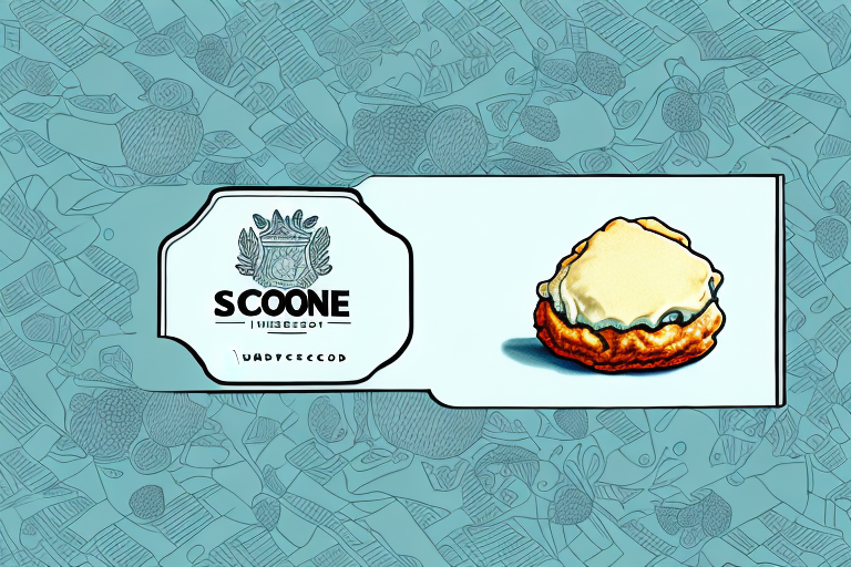 A scone in a sealed container with a label indicating freshness