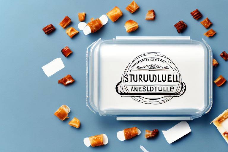A strudel in a sealed container