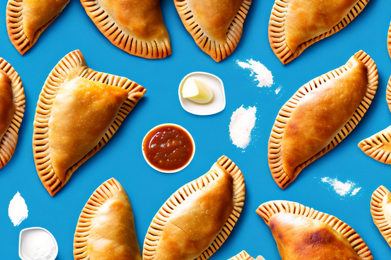A variety of empanadas with their ingredients visible