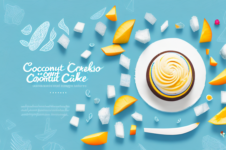 A delicious-looking cake made with coconut mango sorbet ice cream