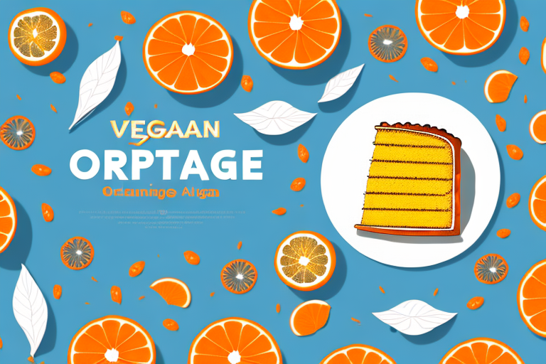 A vegan orange cake with decorative elements