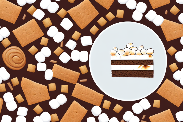 A vegan s'mores cake with marshmallows