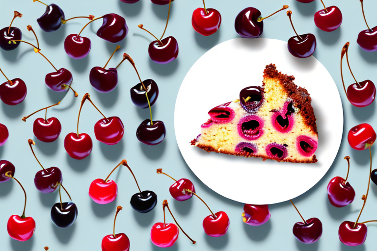 A vegan cherry almond cake with cherries