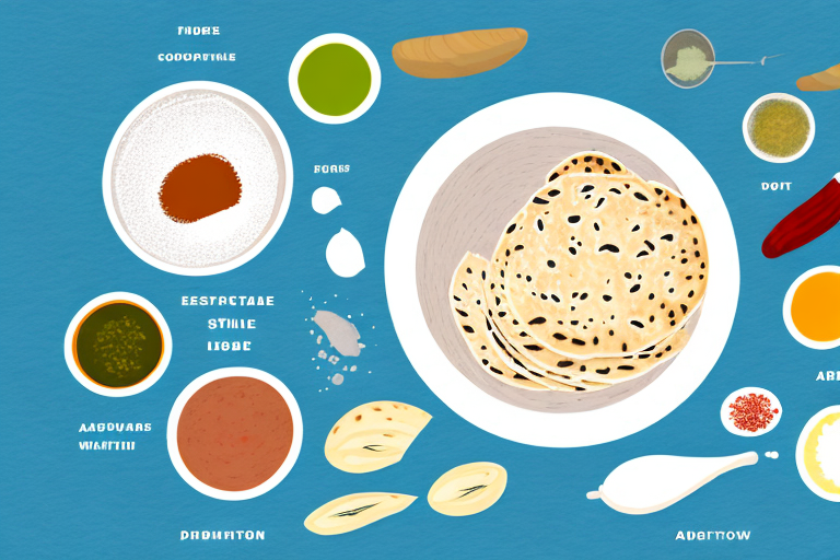 A bowl of ingredients and a finished naan bread
