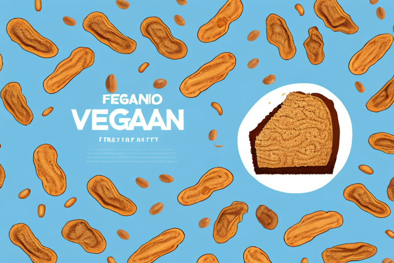 A freshly-baked vegan peanut butter banana cake