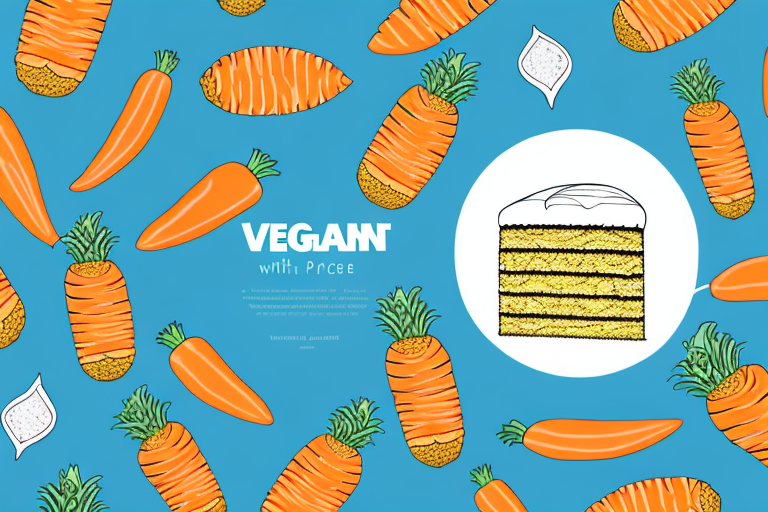 A vegan carrot pineapple cake with a slice cut out