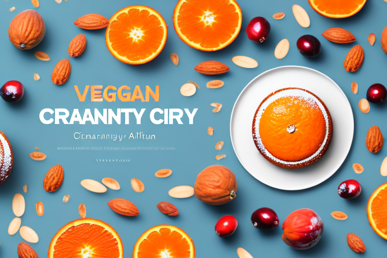 A vegan orange cranberry almond cake