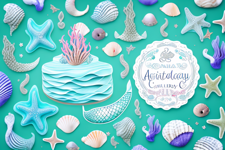 A decorated mermaid birthday cake with fondant seashells