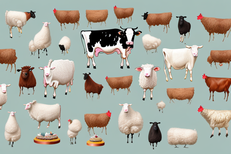 A variety of farm animals