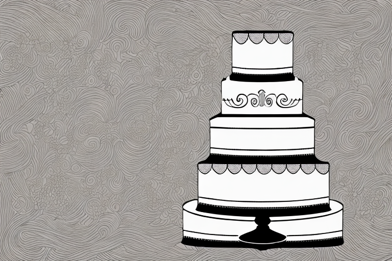 An elegant black and white tiered wedding cake